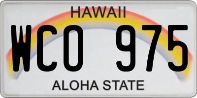 HI license plate WCO975