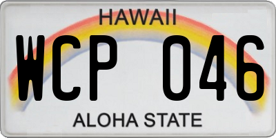 HI license plate WCP046