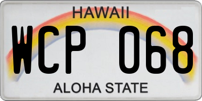 HI license plate WCP068