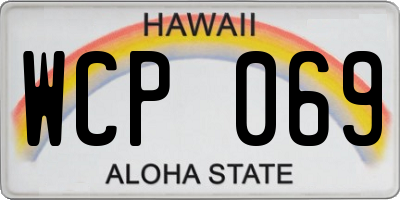 HI license plate WCP069