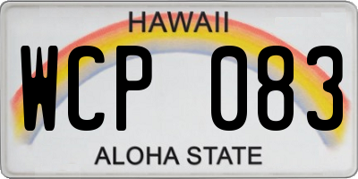 HI license plate WCP083
