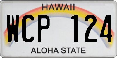 HI license plate WCP124