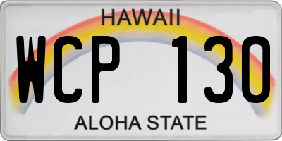 HI license plate WCP130