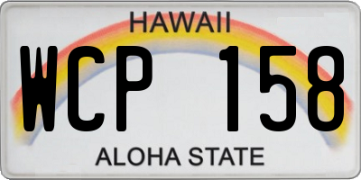 HI license plate WCP158