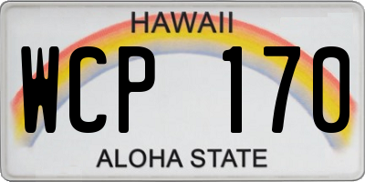 HI license plate WCP170