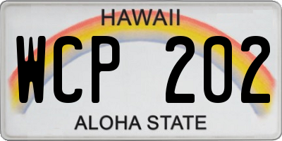 HI license plate WCP202