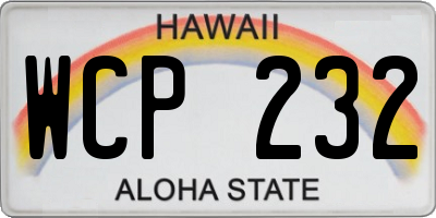 HI license plate WCP232