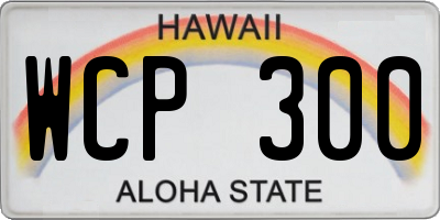 HI license plate WCP300
