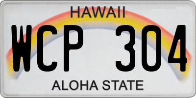HI license plate WCP304