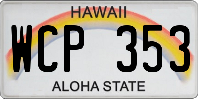 HI license plate WCP353