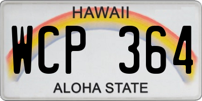 HI license plate WCP364
