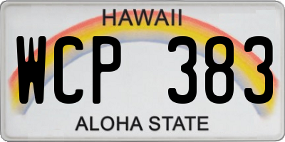 HI license plate WCP383