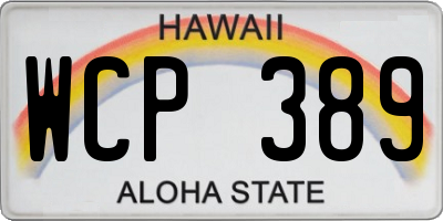 HI license plate WCP389