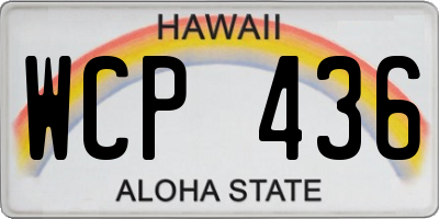 HI license plate WCP436