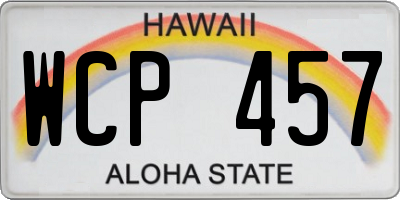 HI license plate WCP457