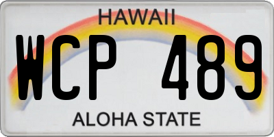 HI license plate WCP489