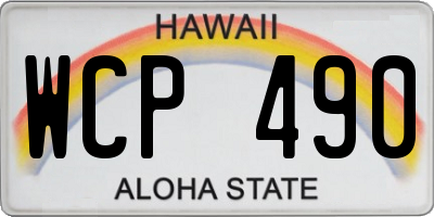 HI license plate WCP490
