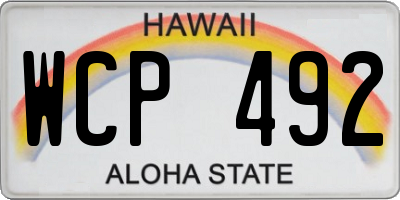 HI license plate WCP492