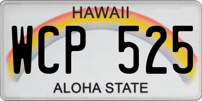 HI license plate WCP525
