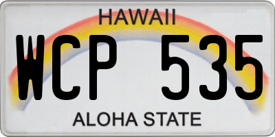 HI license plate WCP535
