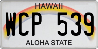 HI license plate WCP539