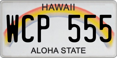HI license plate WCP555