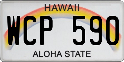 HI license plate WCP590