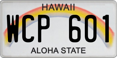 HI license plate WCP601