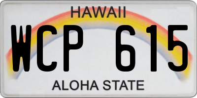 HI license plate WCP615