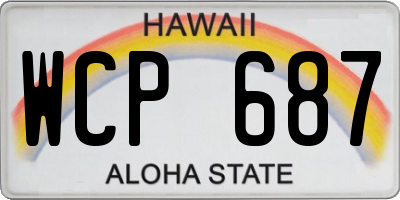 HI license plate WCP687