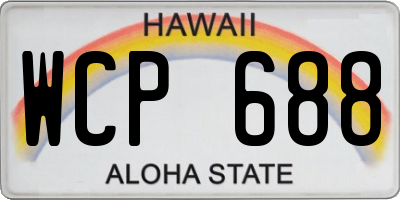 HI license plate WCP688