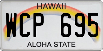 HI license plate WCP695
