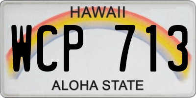 HI license plate WCP713