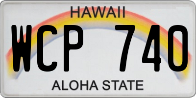 HI license plate WCP740