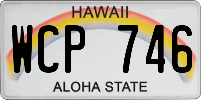 HI license plate WCP746