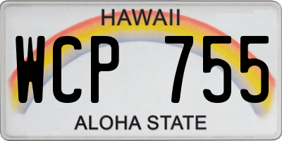 HI license plate WCP755
