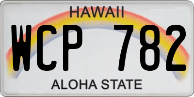 HI license plate WCP782