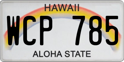 HI license plate WCP785