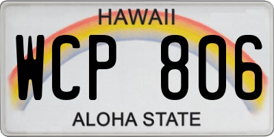 HI license plate WCP806