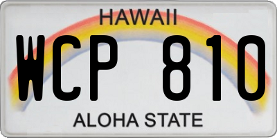 HI license plate WCP810