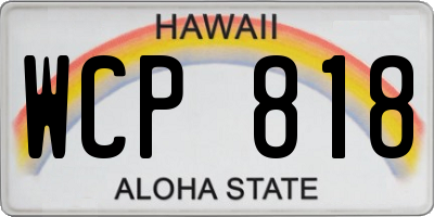 HI license plate WCP818