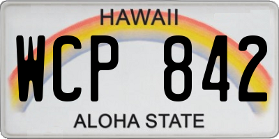 HI license plate WCP842