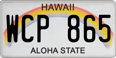 HI license plate WCP865