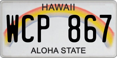 HI license plate WCP867
