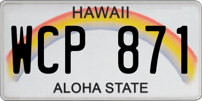 HI license plate WCP871