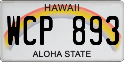 HI license plate WCP893