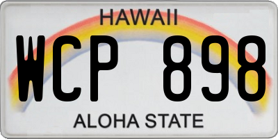 HI license plate WCP898