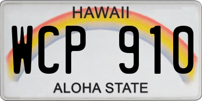 HI license plate WCP910