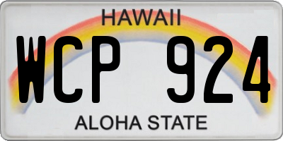 HI license plate WCP924
