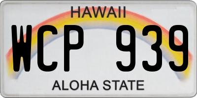HI license plate WCP939